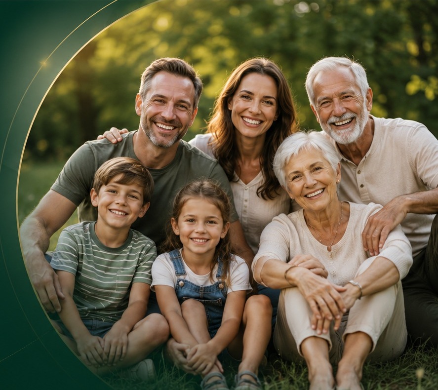 A happy multigenerational family together